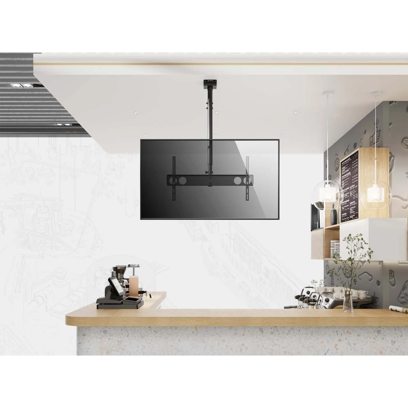 Manhattan Staffa TV a Soffitto 37-70" Nero Full-Motion