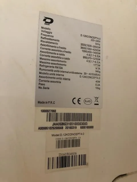 Zunate RG57B BGE telecomando condizionatore universale