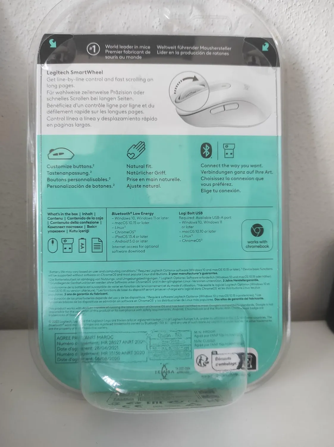 Logitech Signature M650 L Mouse Wireless Bianco Mani Grandi
