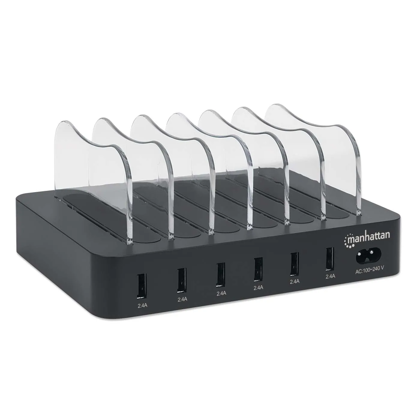 Manhattan Stazione ricarica USB 6 porte 50W nera