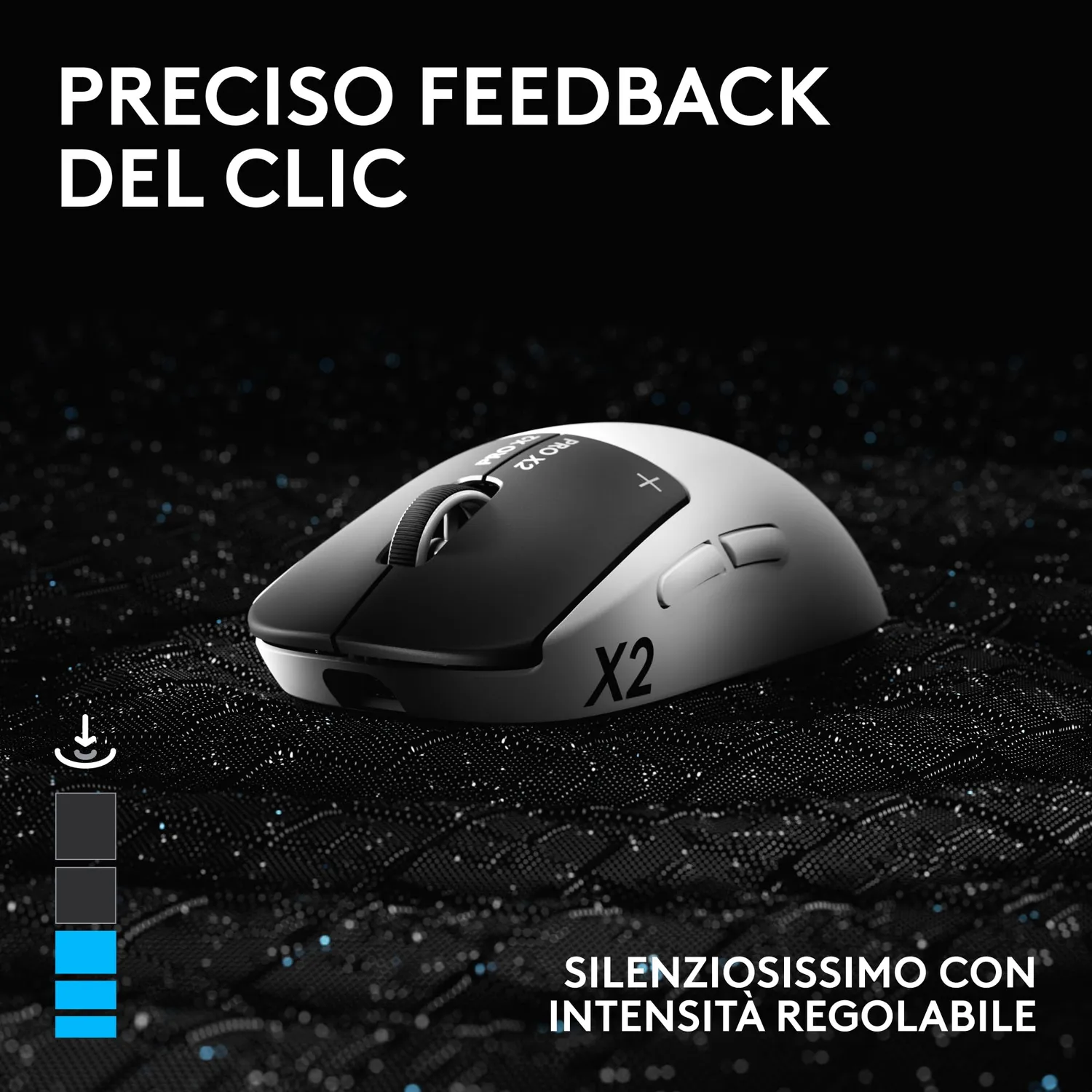 Logitech G PRO X2 SUPERSTRIKE mouse gaming wireless bianco 44K DPI
