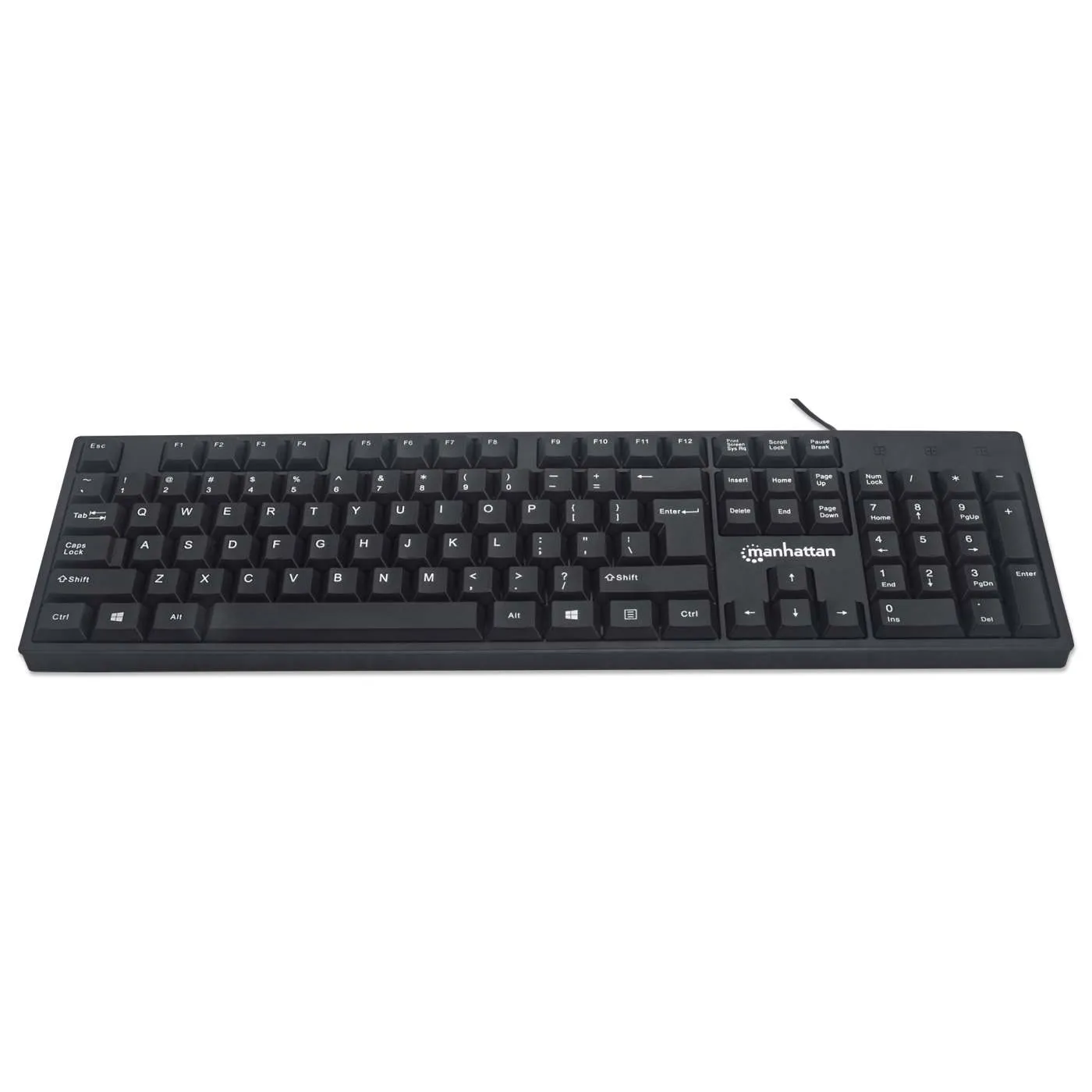 Manhattan Tastiera Cablata USB 104 Tasti QWERTY Nera 1,3 m