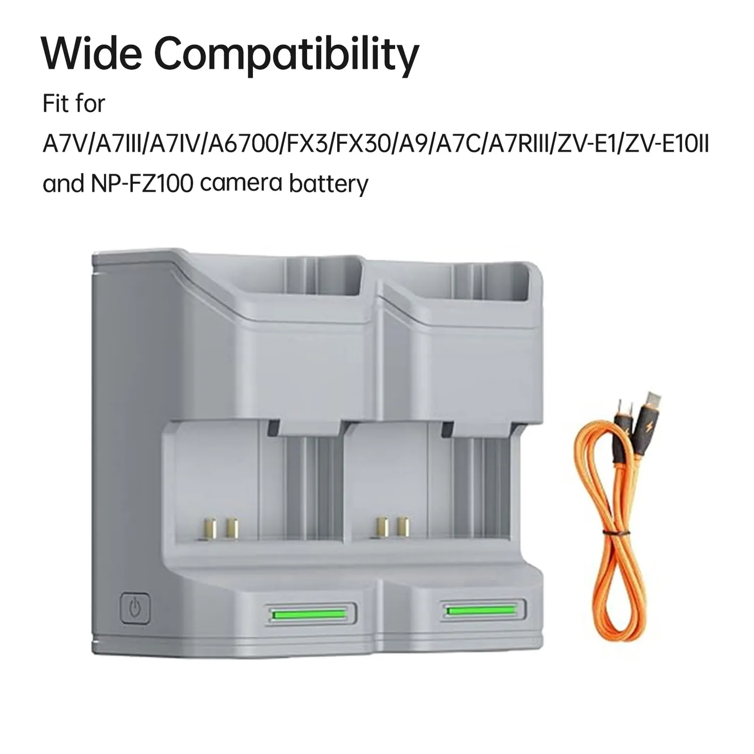 Zunate caricabatterie doppio NP-FZ100 USB-C PD 27W + slot SD