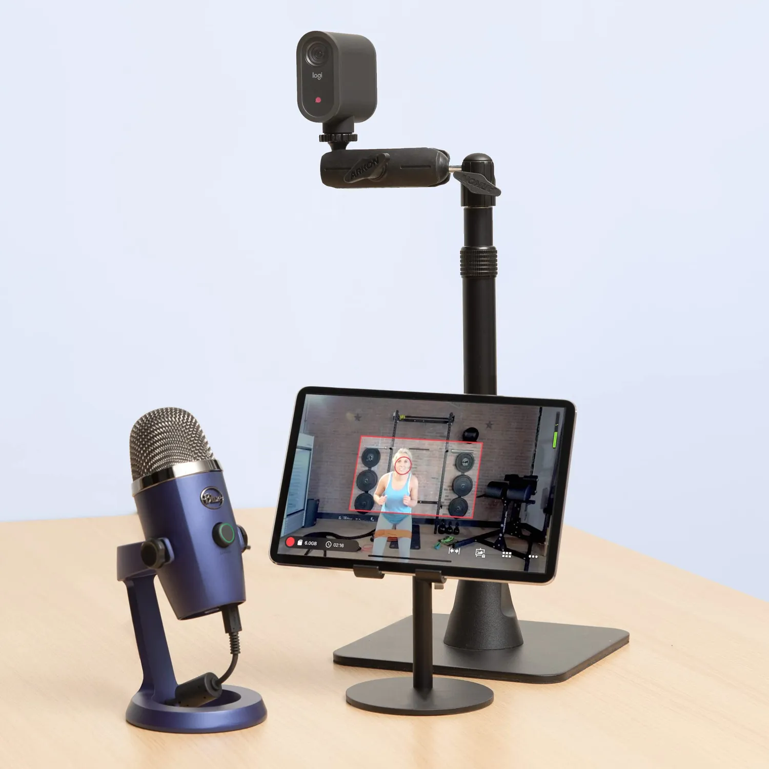 Logitech Mevo supporto da tavolo nero regolabile