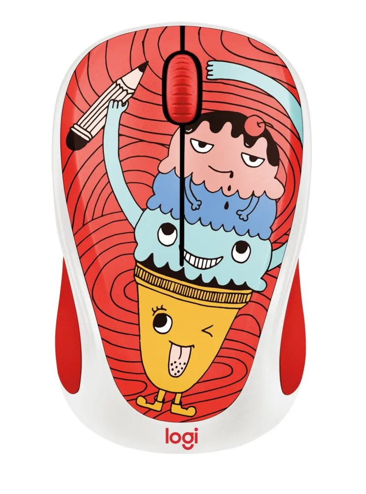 Logitech M238 Doodle mouse wireless Champion Coral con adesivi