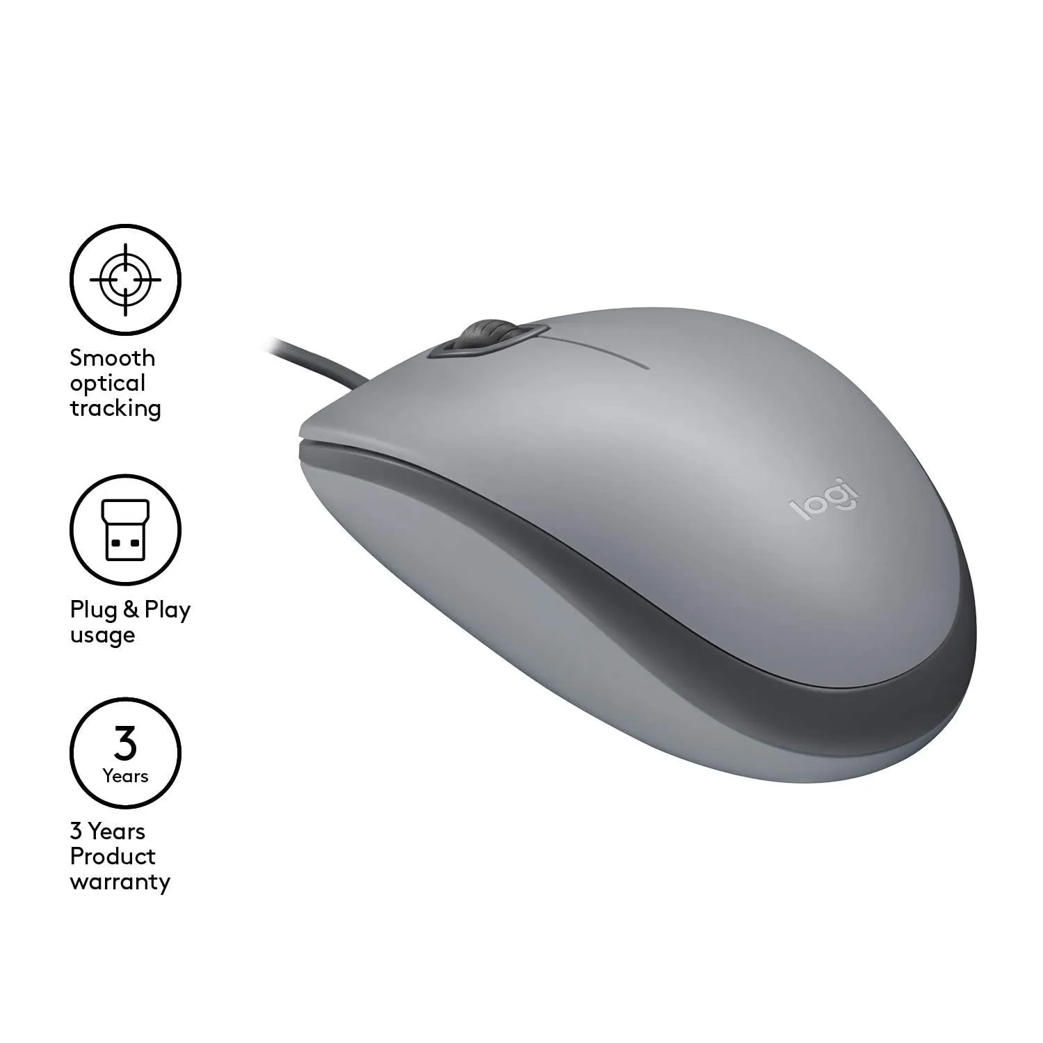 Logitech M110 mouse cablato USB silenzioso standard