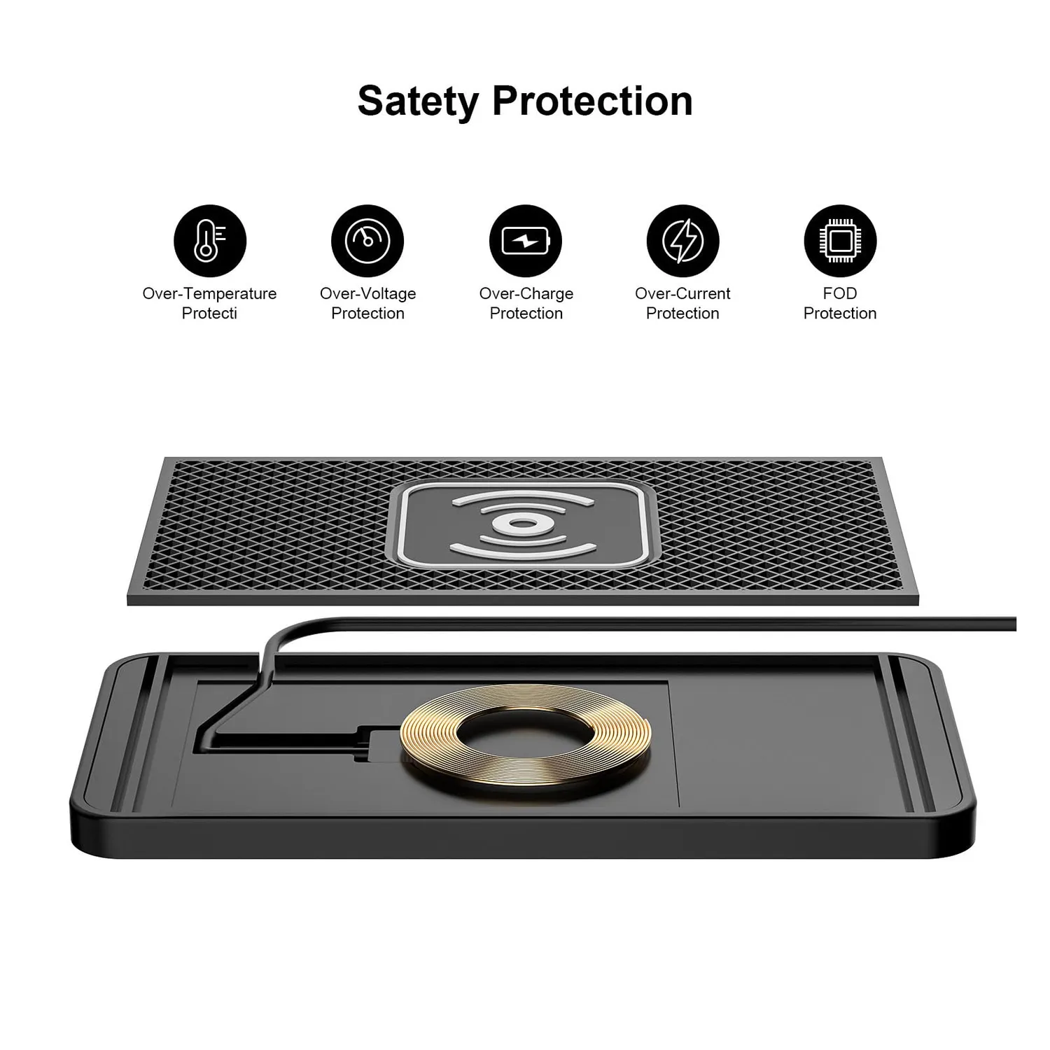 Zunate Tappetino Ricarica Wireless Auto 20W magnetico ritagliabile
