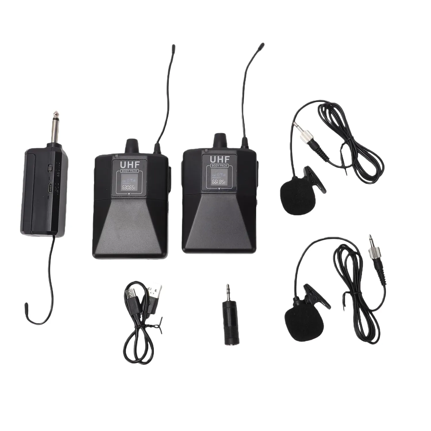 Zunate Microfono Lavalier Wireless Doppio 50m Clip