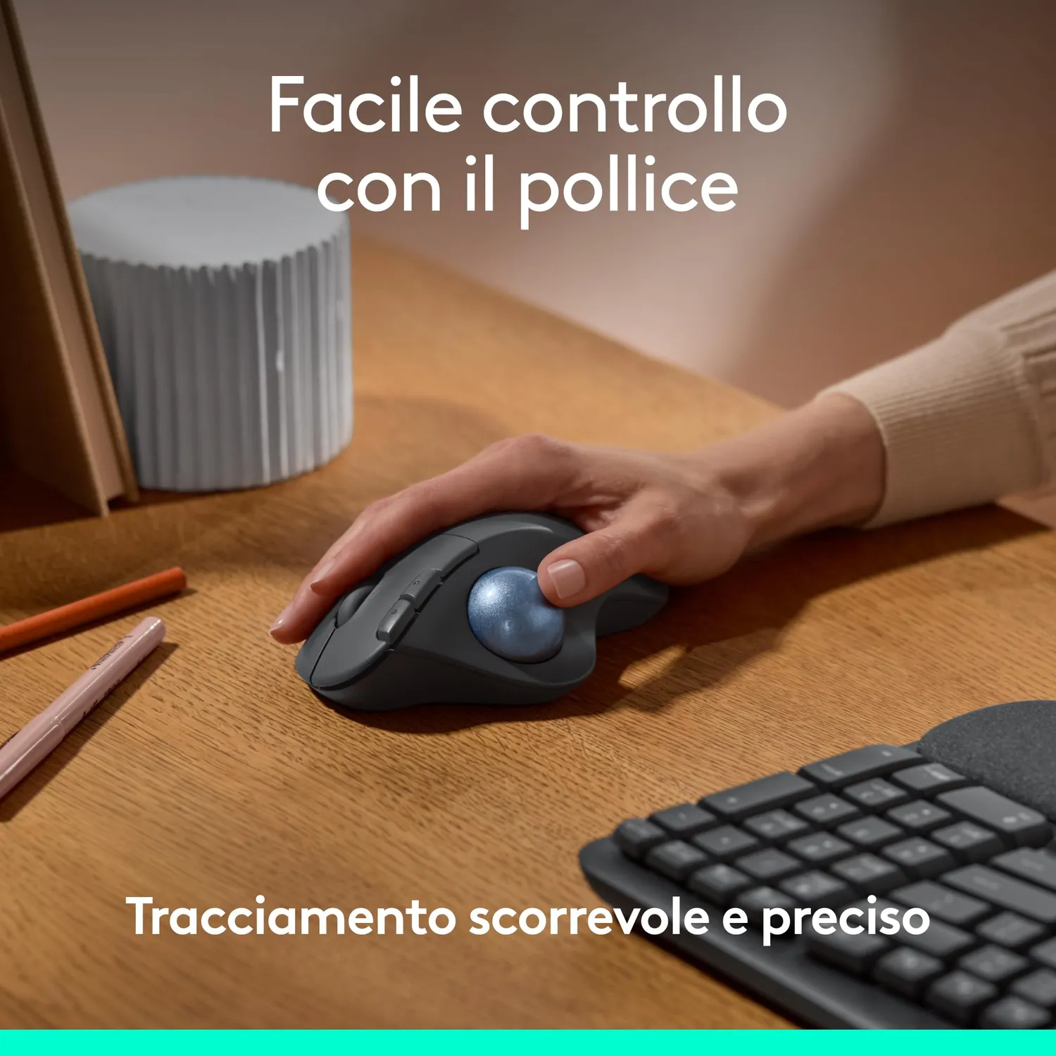 Logitech ERGO M575 trackball wireless grafite business