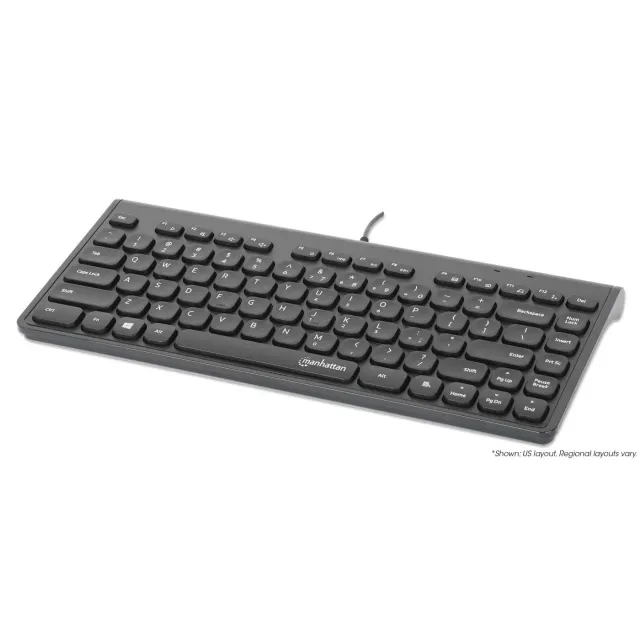 Manhattan Tastiera USB Mini Filo Compatta Nera 82 Tasti