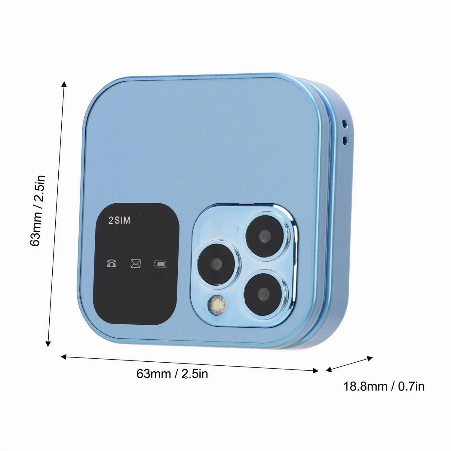 Zunate Flip Telefono a Conchiglia Blu 2G Dual SIM