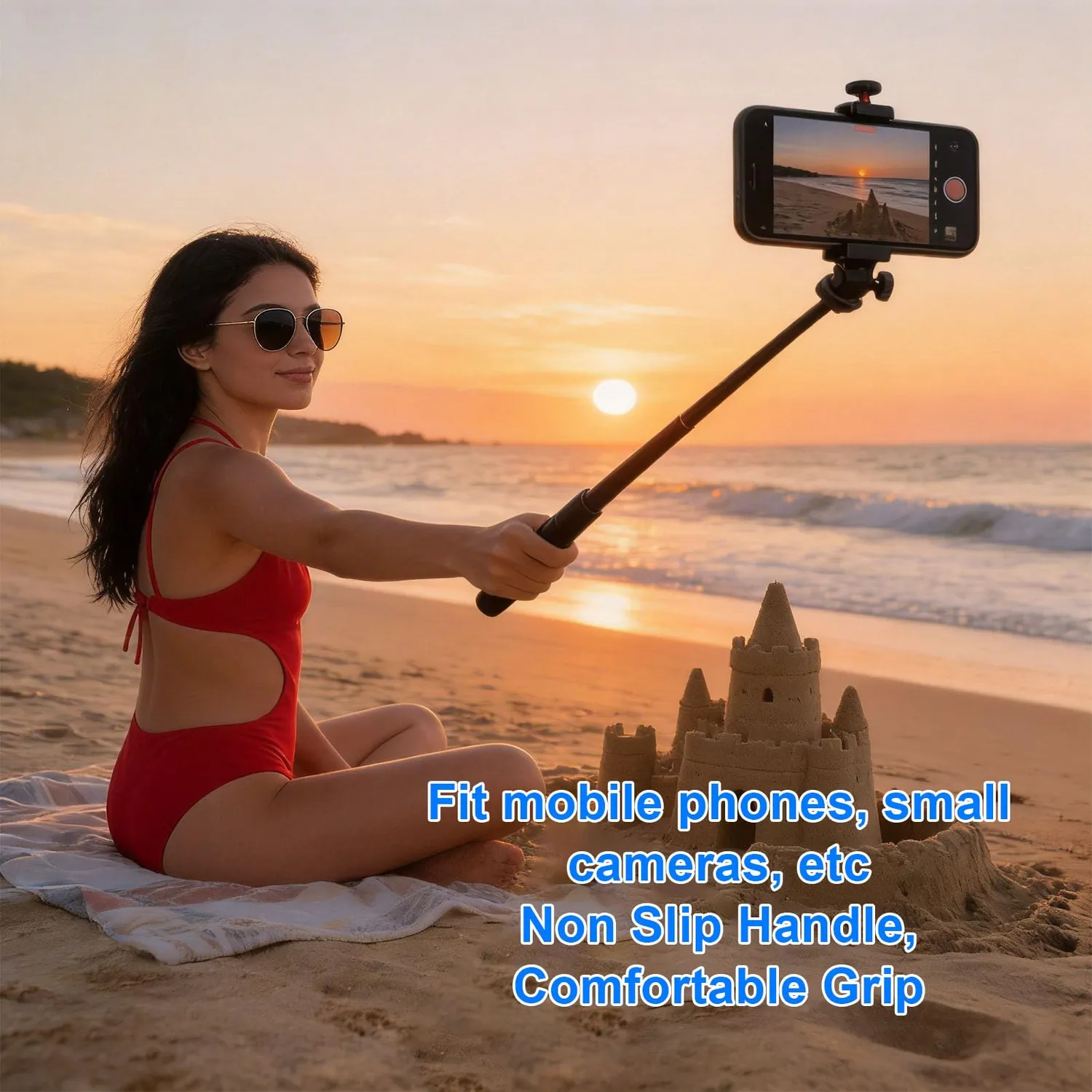 Zunate Treppiede Telefono Selfie Stick 54 cm testa a sfera