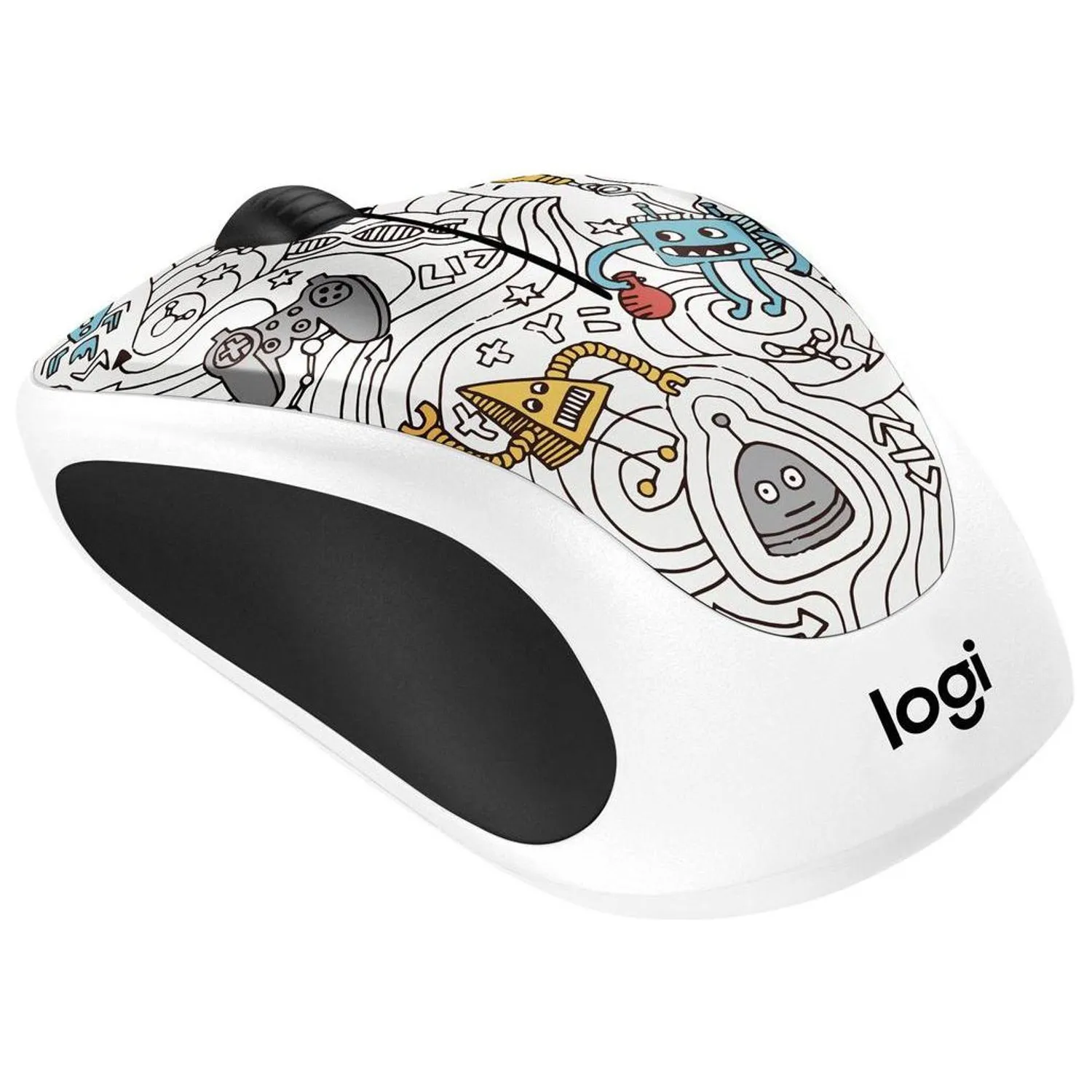 Logitech M238 Doodle mouse wireless Champion Coral con adesivi