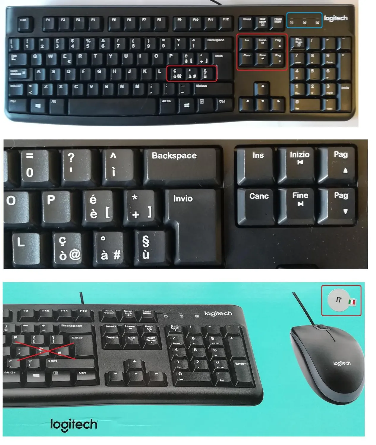 Logitech MK120 Kit Tastiera Mouse con Filo ITA USB