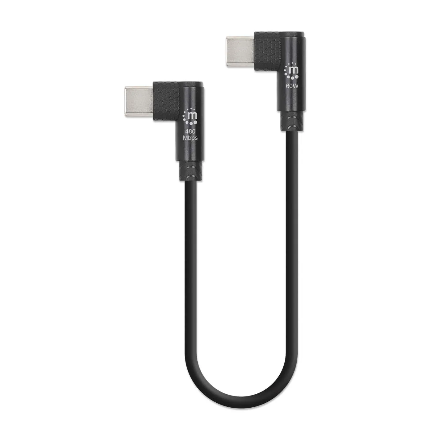Manhattan cavo USB-C 60W 20 cm angolare nero 5 pezzi