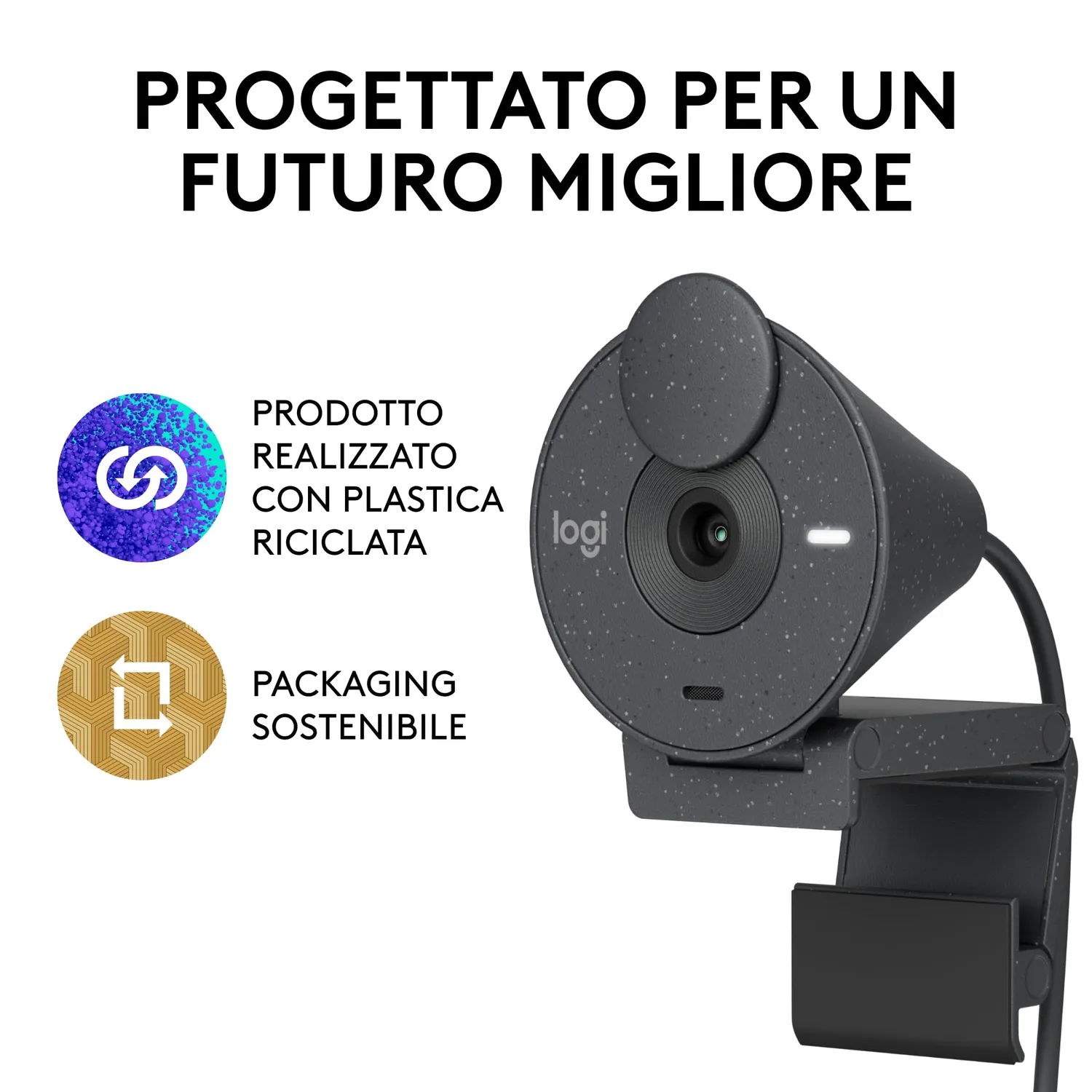 Logitech Brio 300 webcam Full HD 1080p grafite