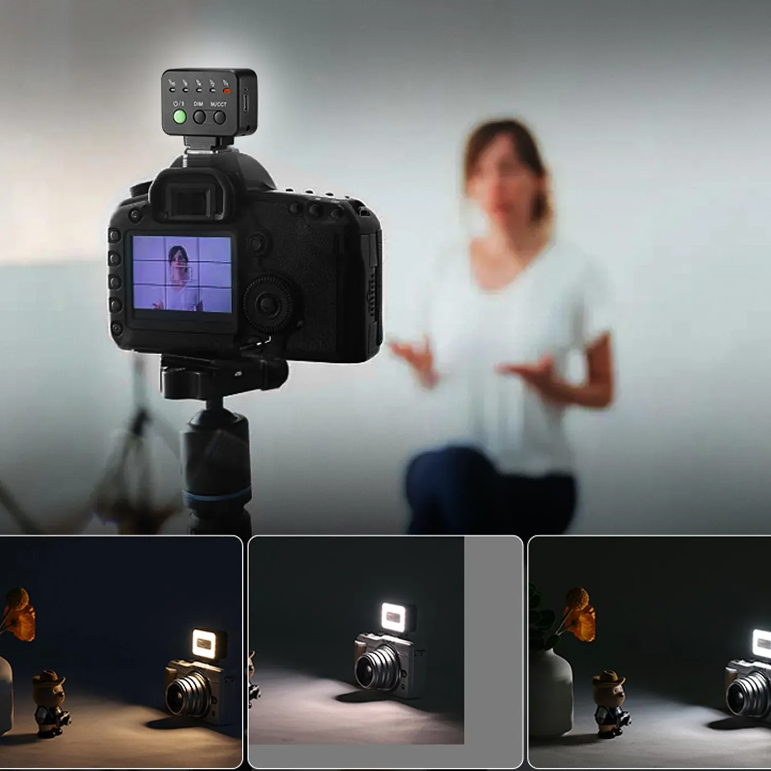 Zunate Flash LED Fotocamera Bicolore 16 LED CRI95 Hot Shoe