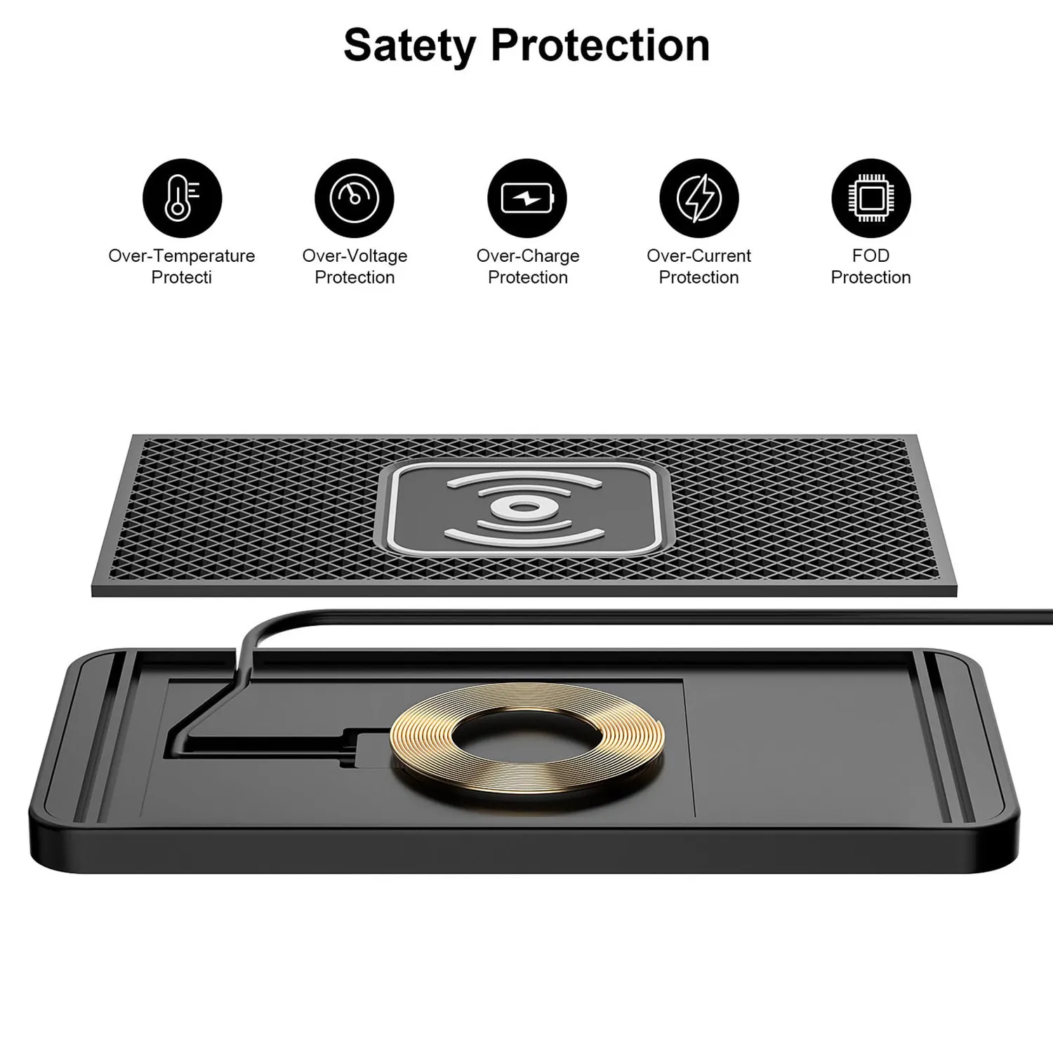 Zunate tappetino ricarica wireless auto 20W magnetico