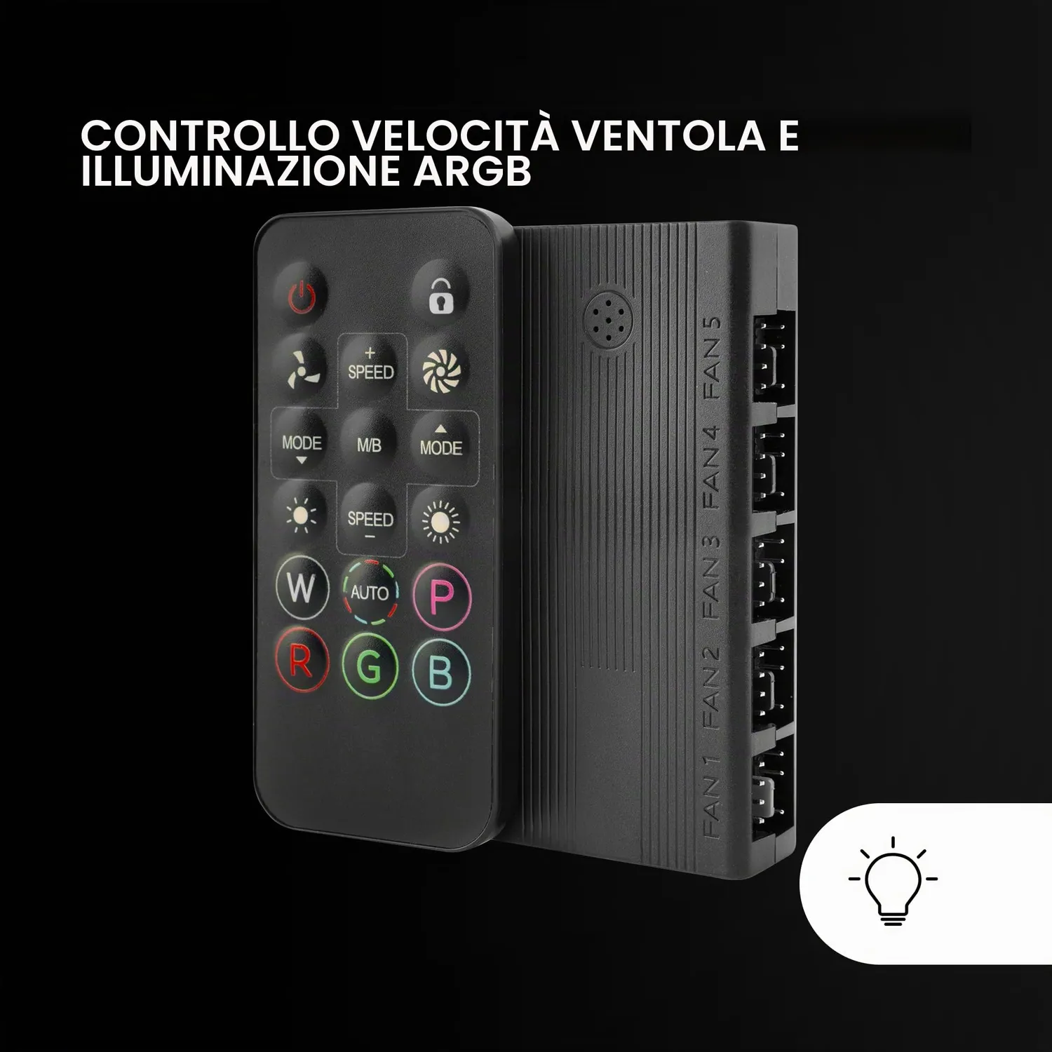 Mars Gaming MF-HUB controller ventole 10x PWM ARGB nero