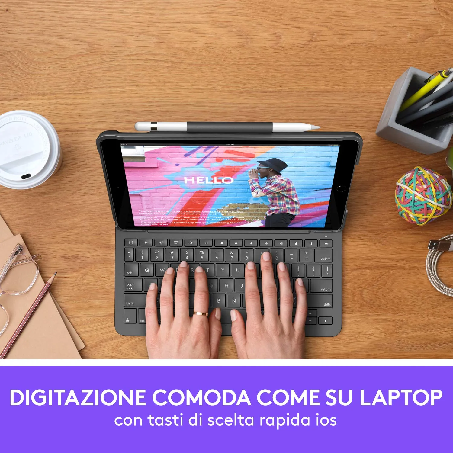 Logitech Slim Folio custodia tastiera iPad ITA QWERTY