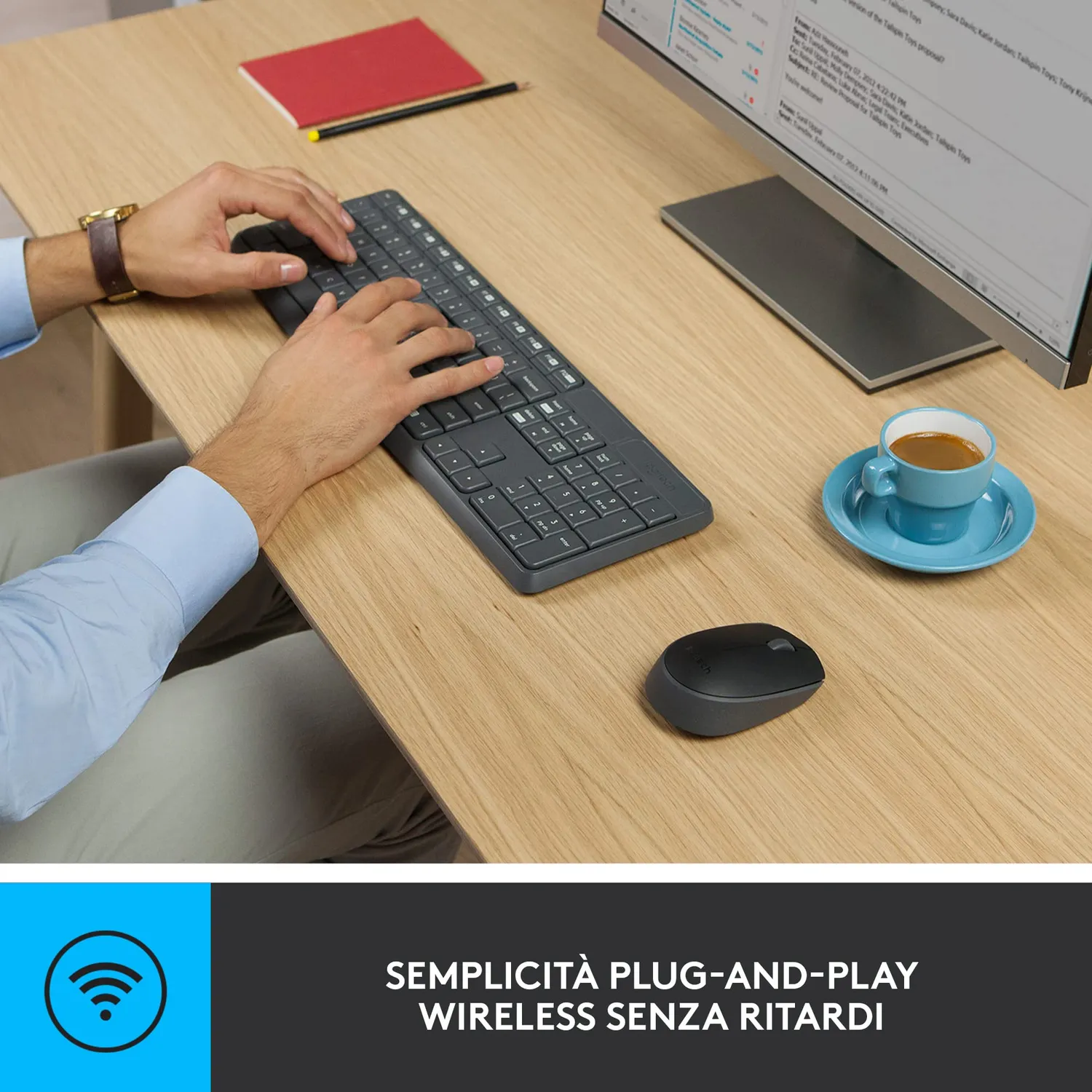 Logitech MK235 kit tastiera e mouse wireless ITA