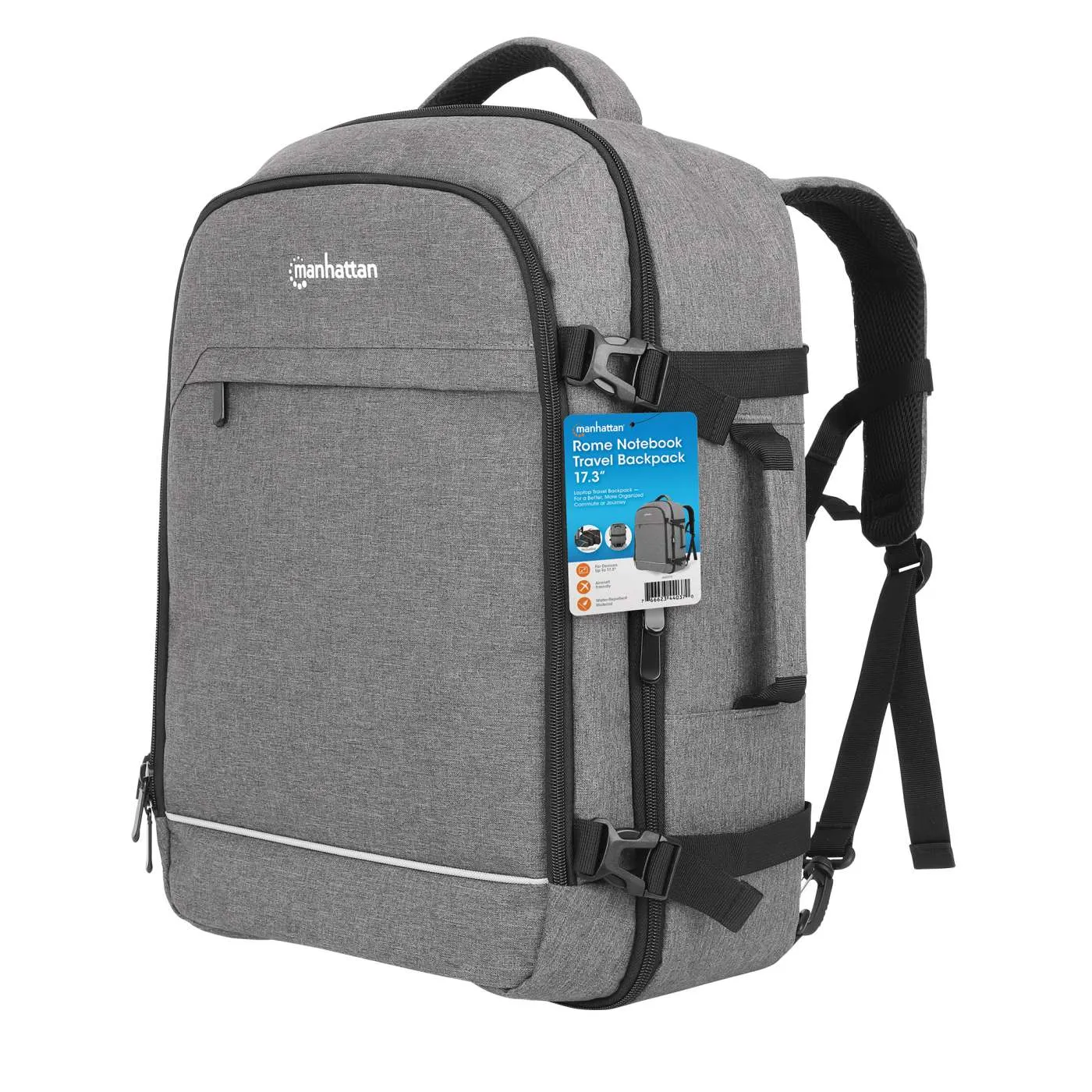 Manhattan Rome Zaino Porta PC 17.3" Grigio Viaggio