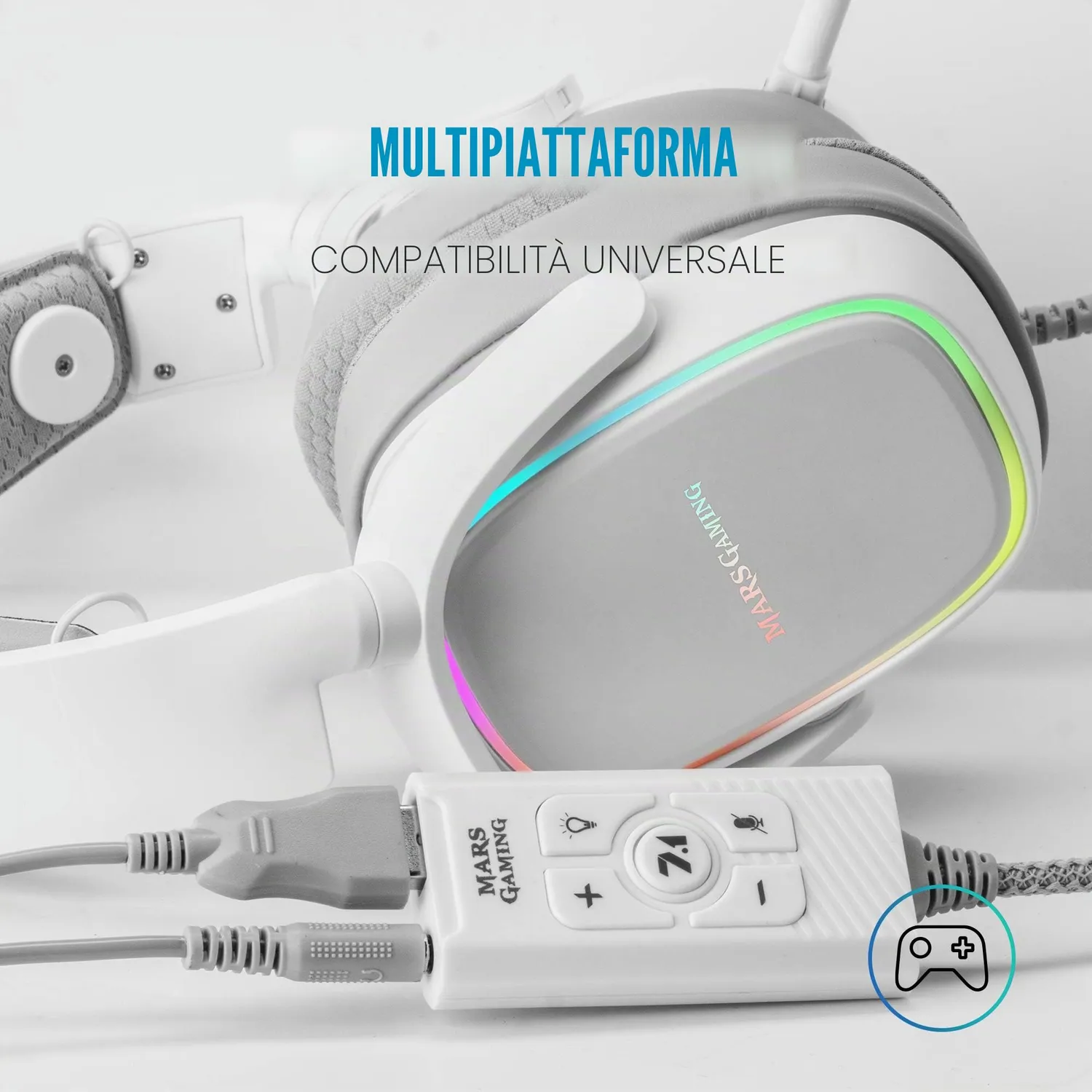 Mars Gaming MSC2W scheda audio USB 7.1 bianca multipiattaforma