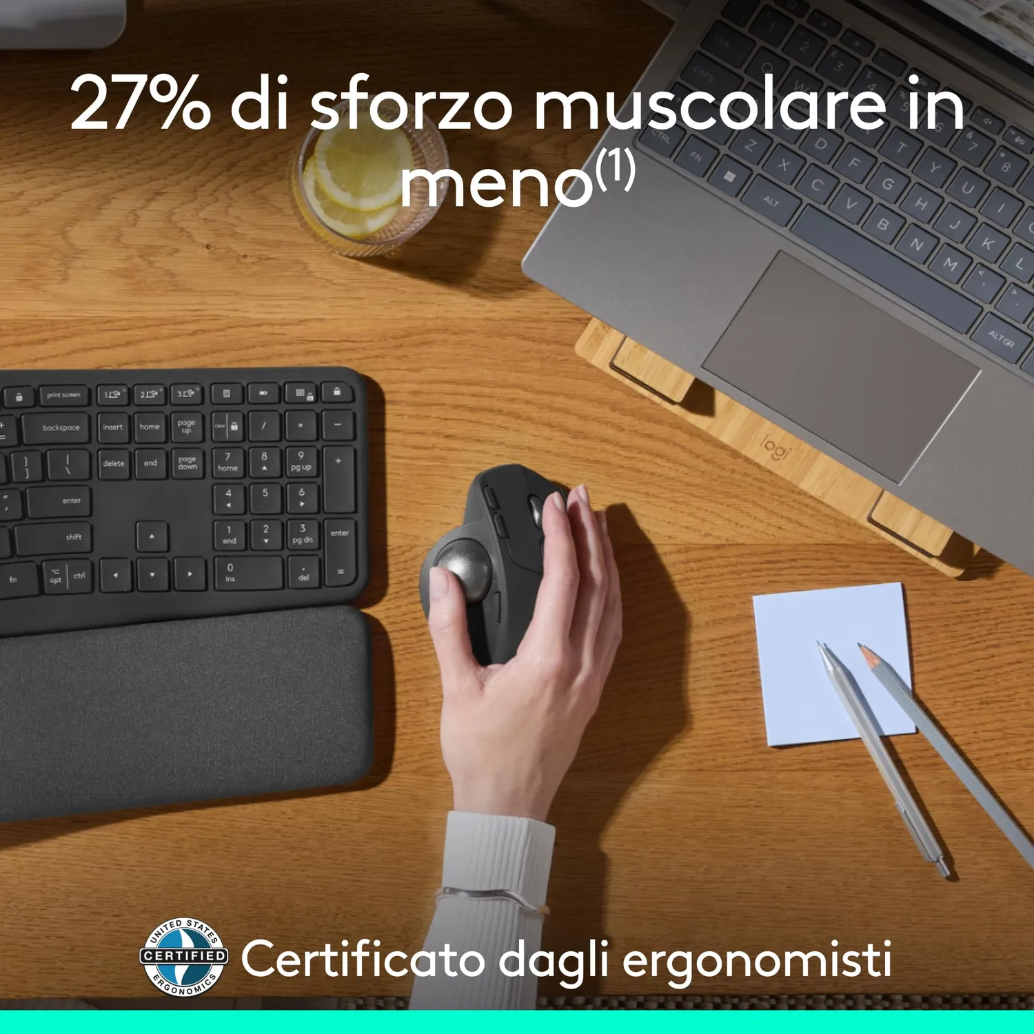 Logitech MX Ergo S mouse trackball wireless grafite