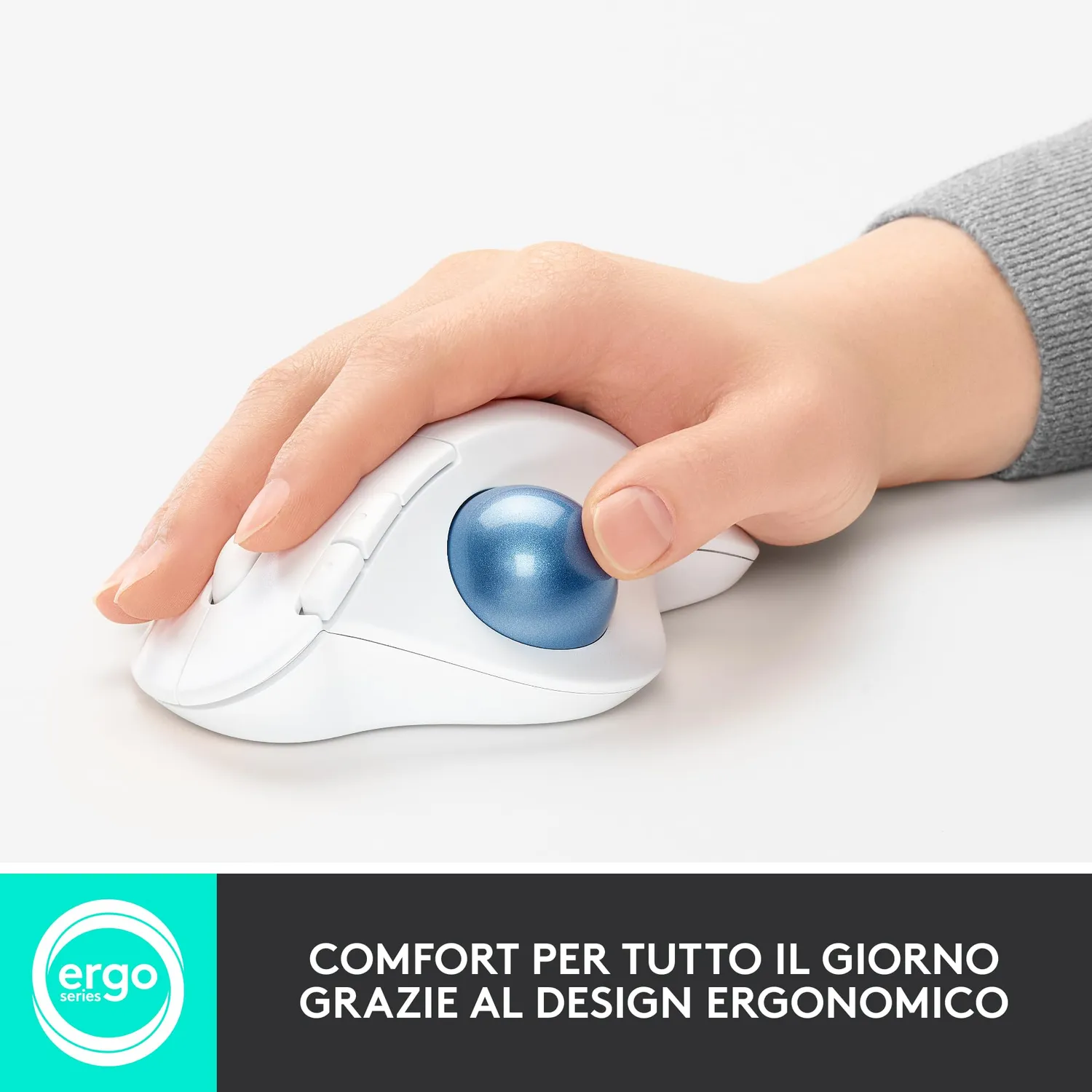 Logitech Ergo M575 mouse trackball wireless ergonomico