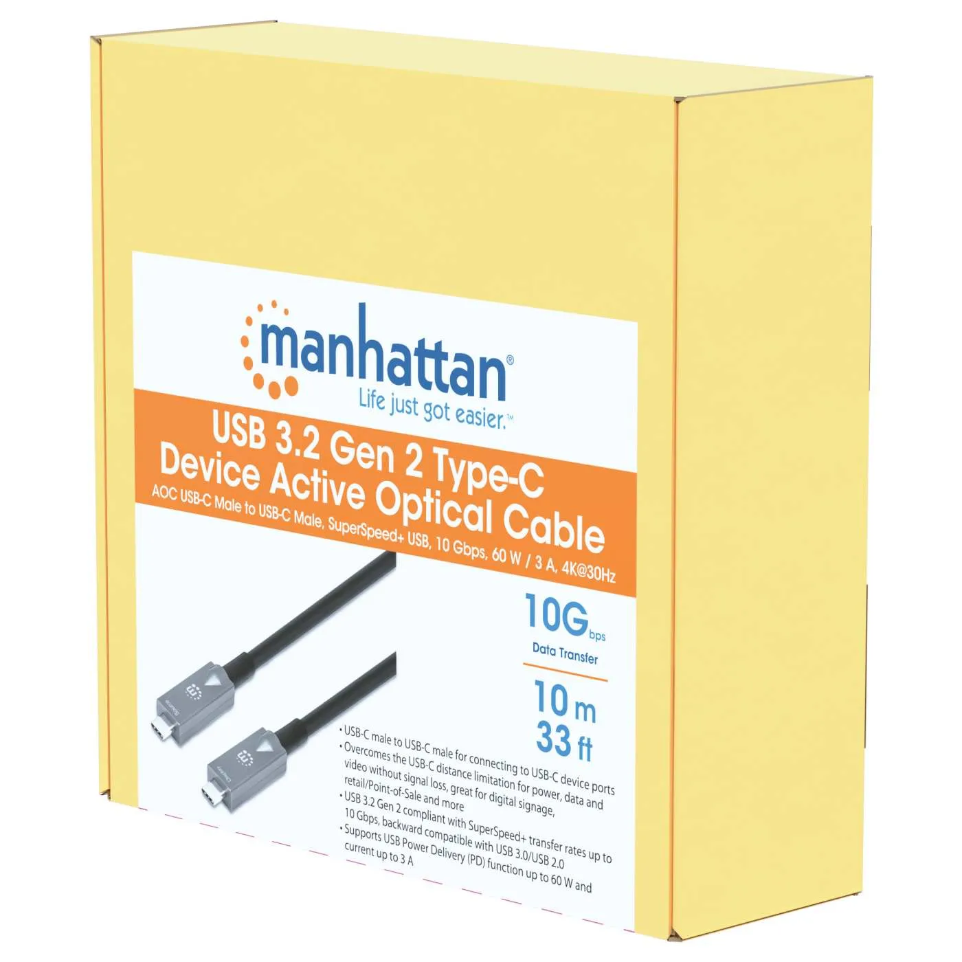 Manhattan cavo USB-C ottico attivo 10 m 10Gbps 60W 4K