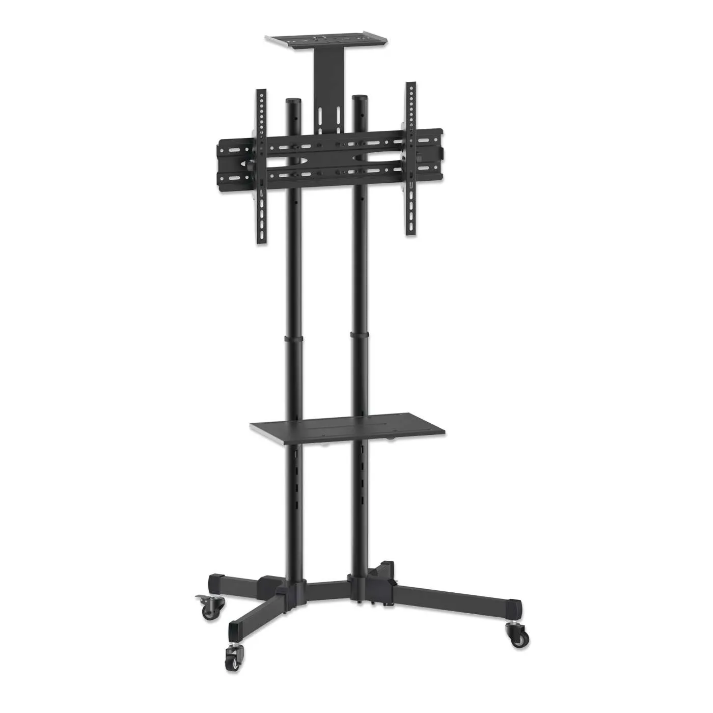 Manhattan Carrello TV 37-70" Regolabile con Ruote Nero