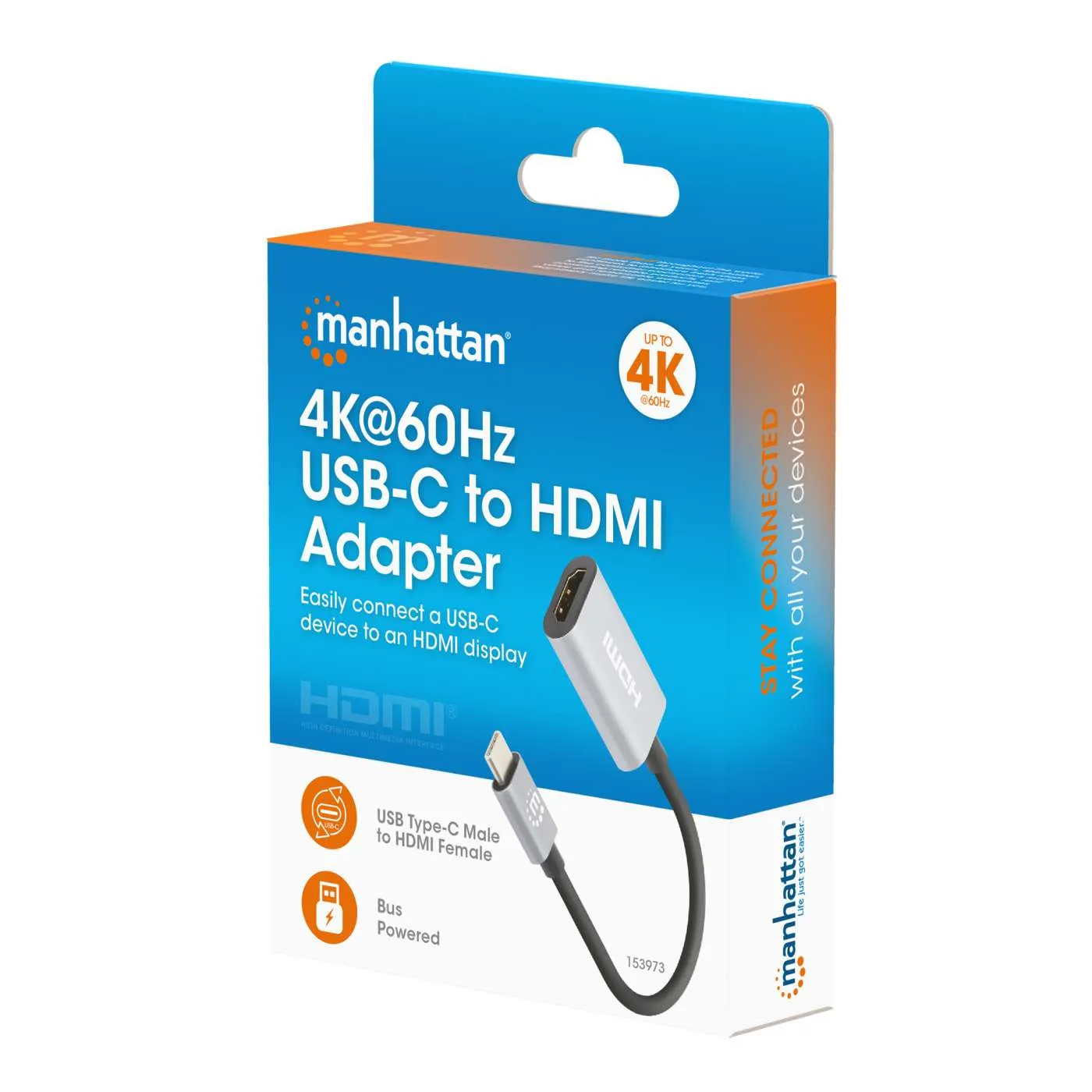 Manhattan Adattatore USB-C HDMI 4K 60Hz Alluminio Compatto