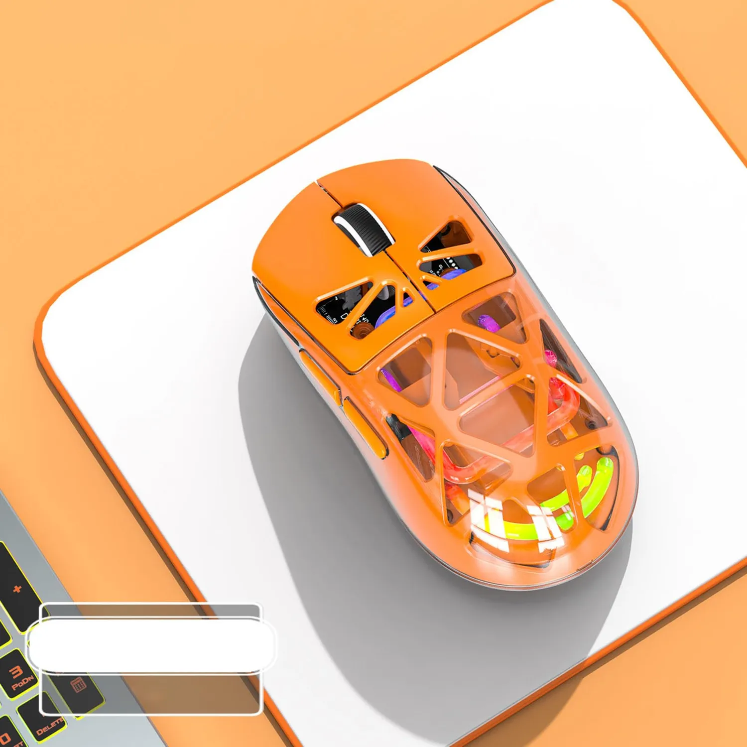 Zunate M7 Mouse Wireless RGB Orange 500mAh Tripla Connessione