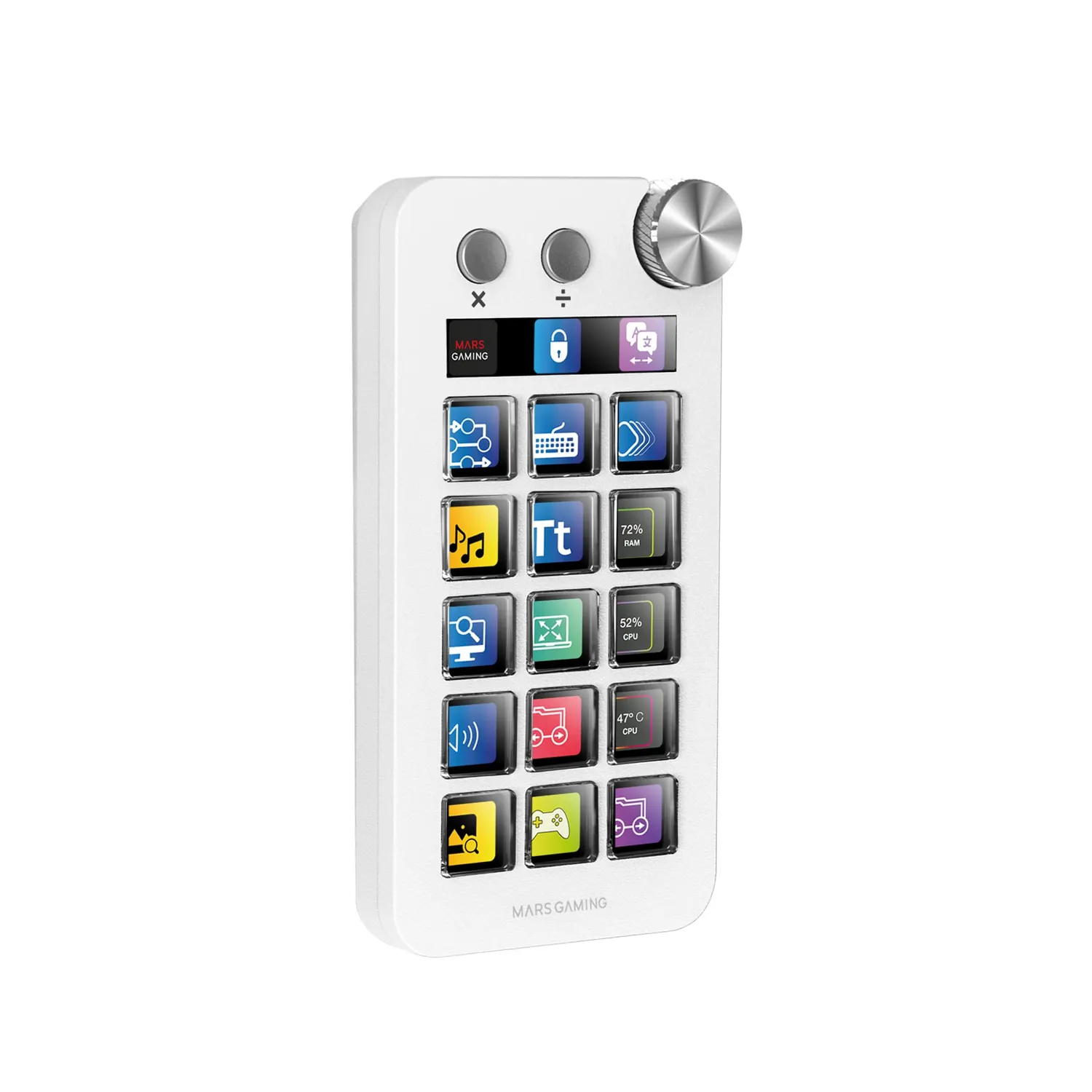 Mars Gaming MSD-TWO control deck bianco 6 tasti LCD