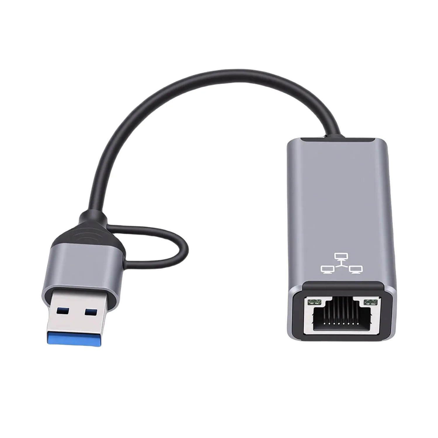 Zunate adattatore USB C Ethernet 100 Mbps RJ45 LED alluminio