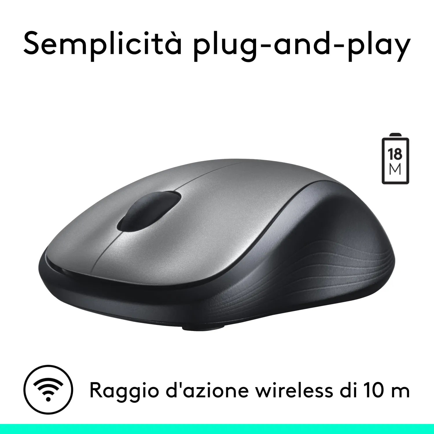 Logitech M310 mouse wireless ambidestro