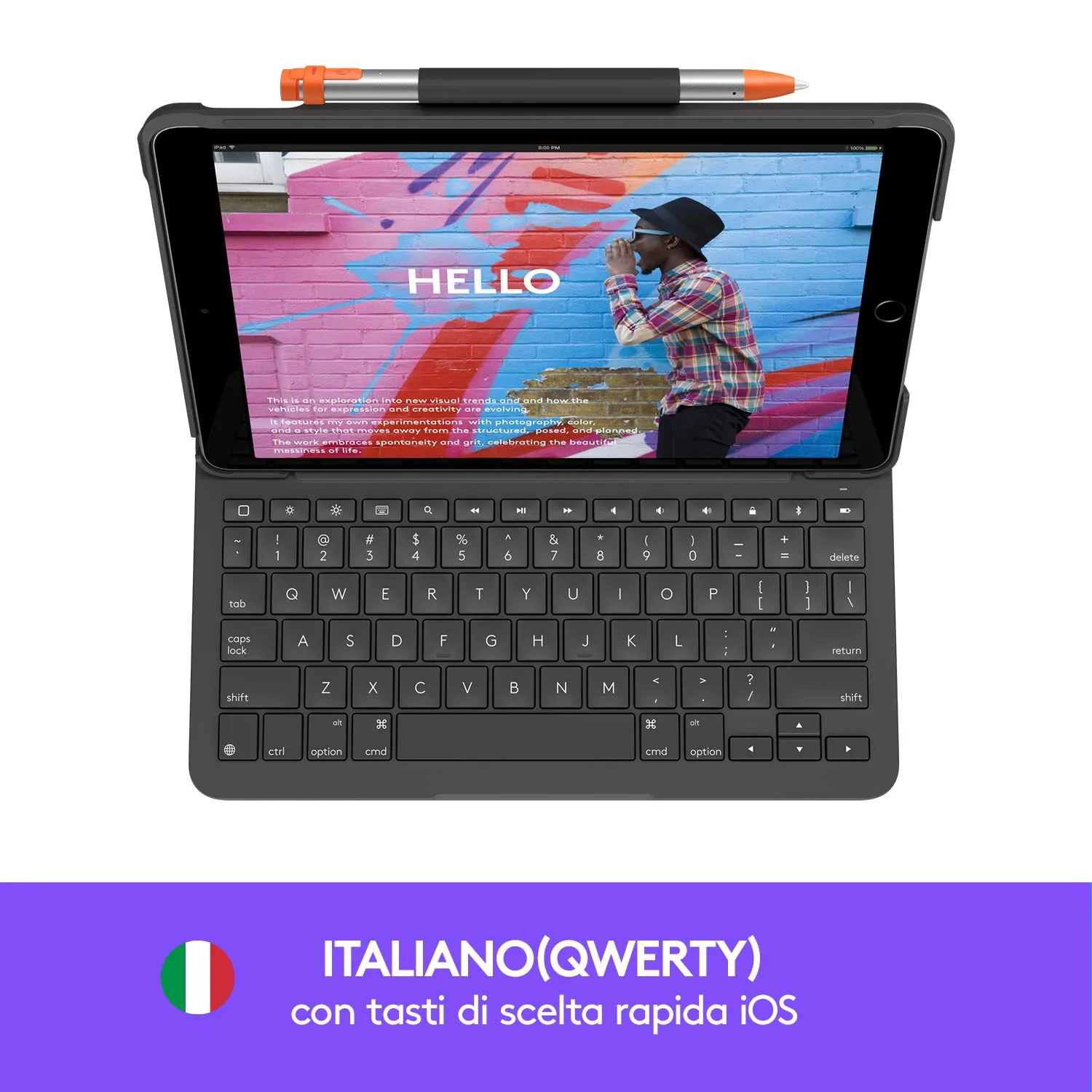 Logitech Slim Folio custodia tastiera iPad ITA QWERTY