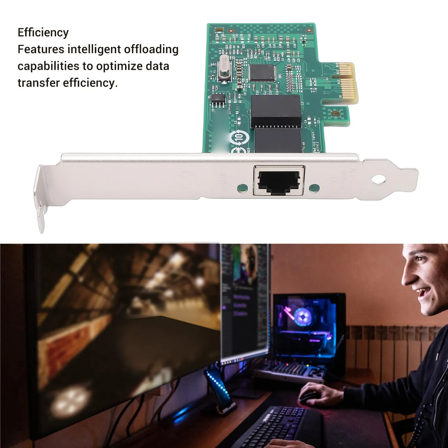 Zunate 210AT Scheda di Rete Gigabit PCIe RJ45 Low Profile