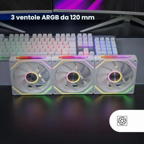 Mars Gaming MF-LINKFINITYKIT2 ventole 120mm bianche ARGB