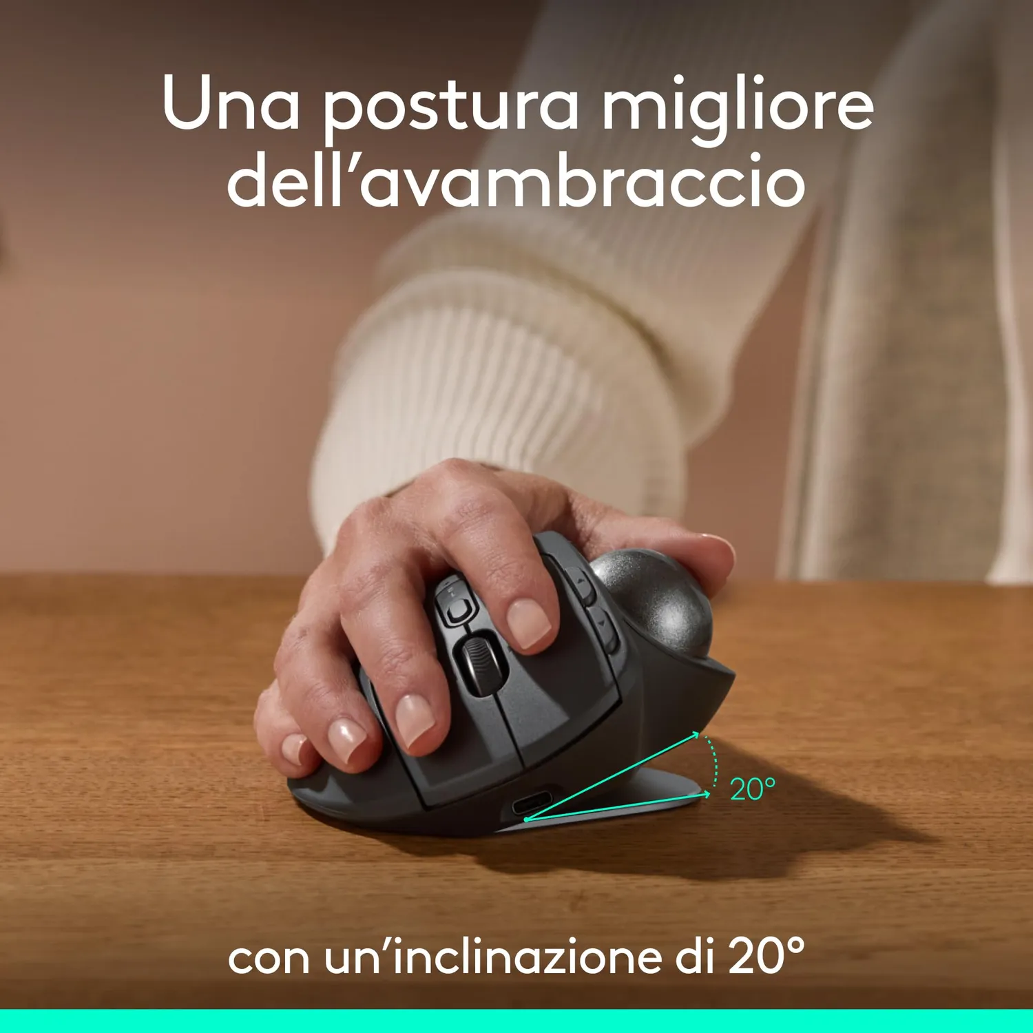 Logitech MX Ergo S mouse trackball wireless grafite