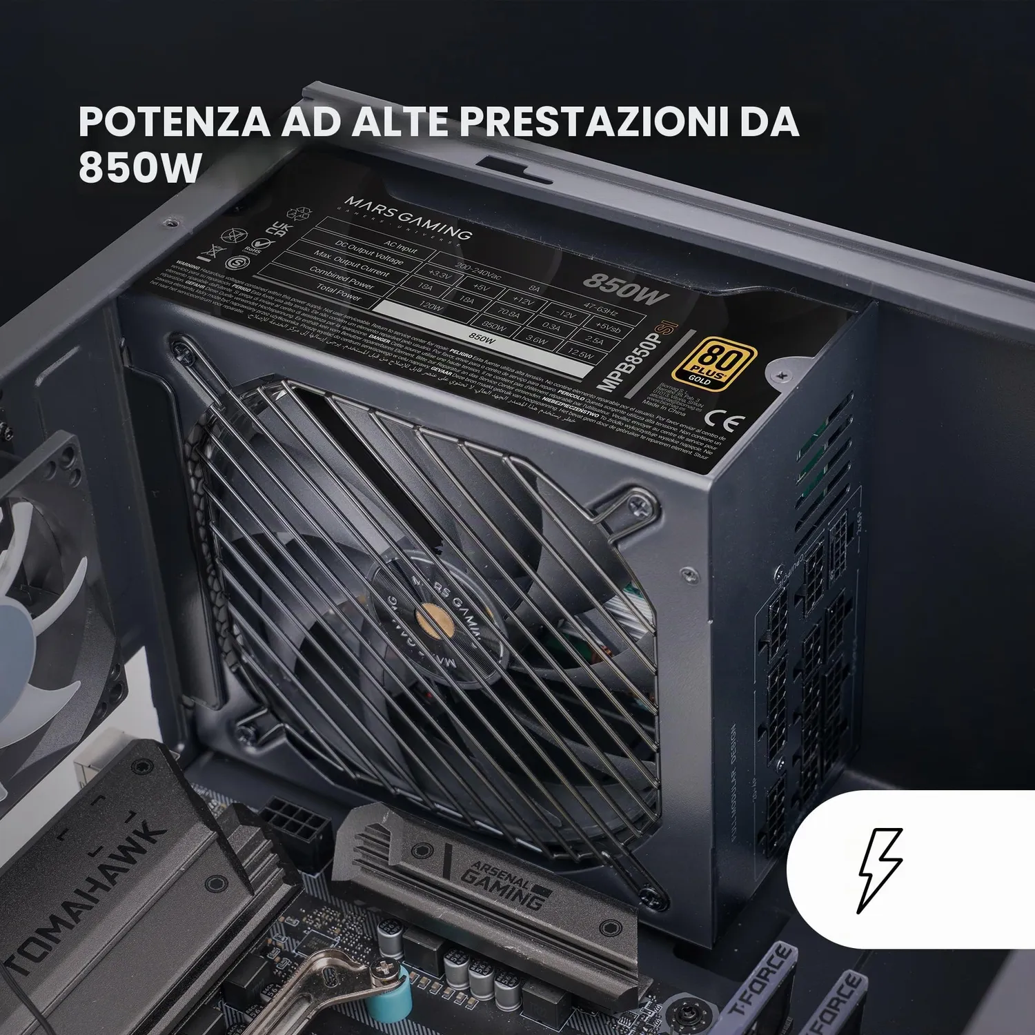 Mars Gaming MPB850PSI alimentatore 850W modulare Gold