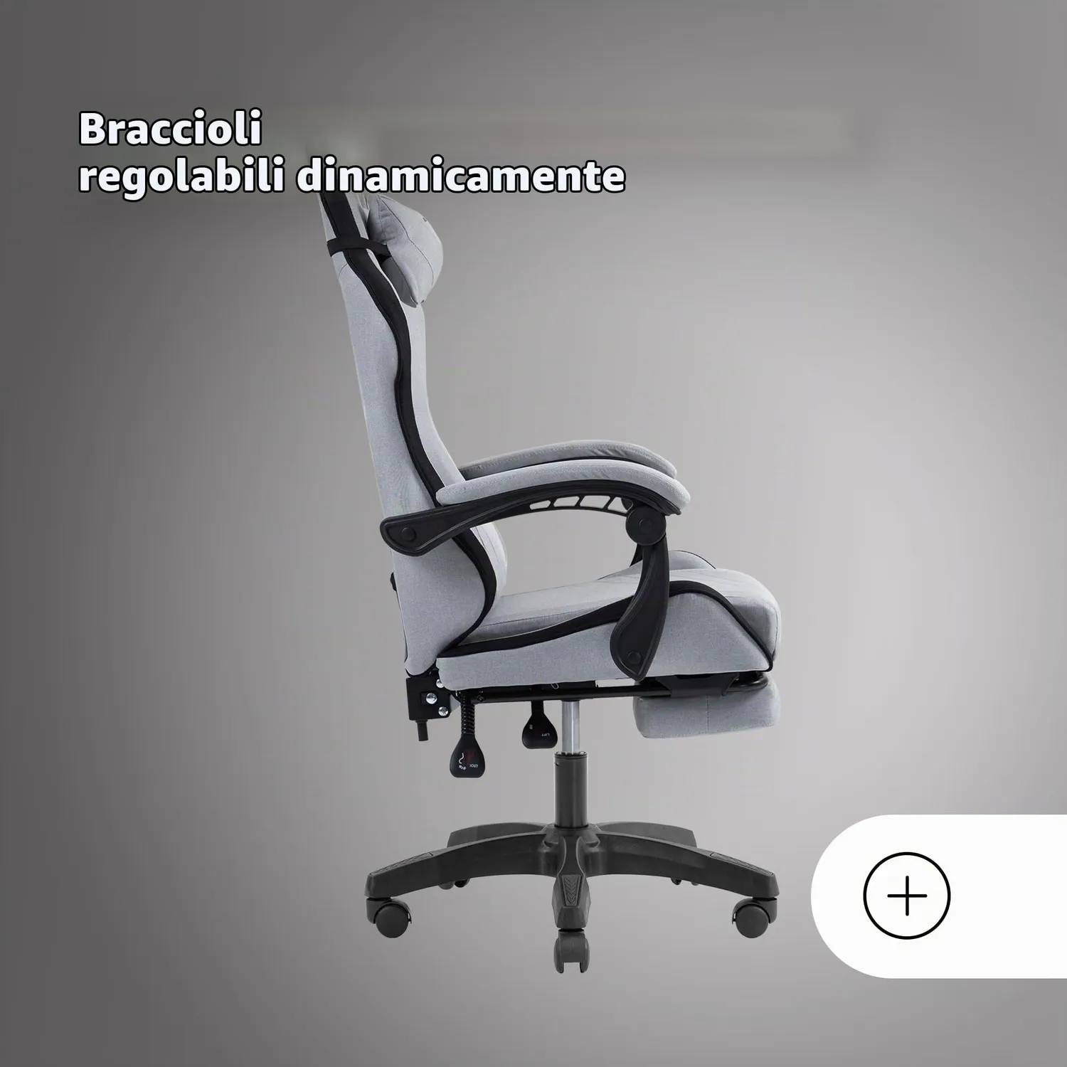 Mars Gaming MGC-X sedia gaming tessuto nero reclinabile