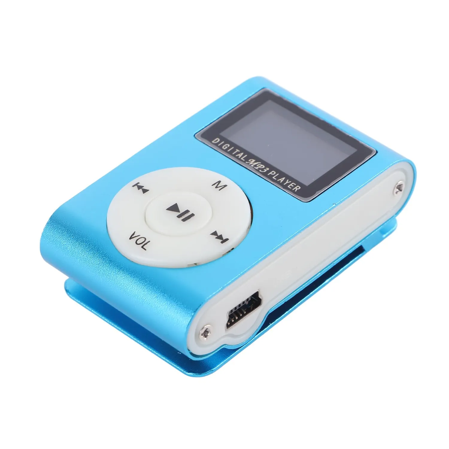 Zunate lettore MP3 mini metallo blu USB 2.0 con clip